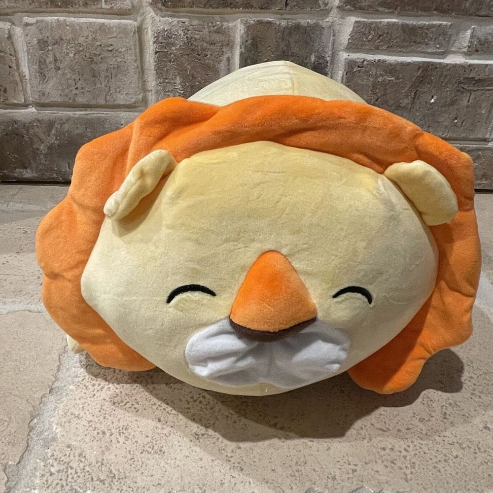 Linzy Lion Plush Super Puffed Stuffed Animal 15 Inch Soft Yellow‎ Orange Sleepy